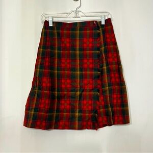 Vintage Maple Leaf Tartan Plaid Skirt 100% Wool Fall Winter‎ Small